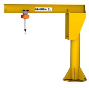 Gorbel 1/4 Ton FS300 Freestanding Jib Crane 14 ft Span 10 ft HUB