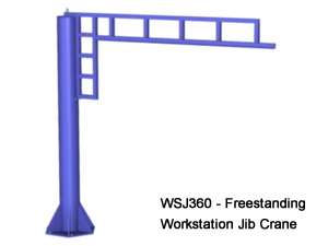 Gorbel 1/2 ton Freestanding Workstation Jib Crane 10 ft Span 10 ft HUB