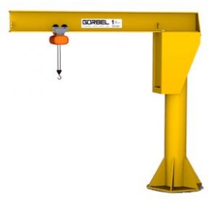 Gorbel 1 Ton FS300 Freestanding Jib Crane 10 ft Span 20 ft HUB